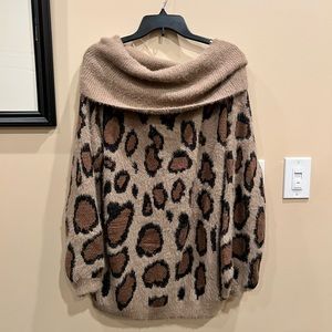 Animal print soft cozy sweater